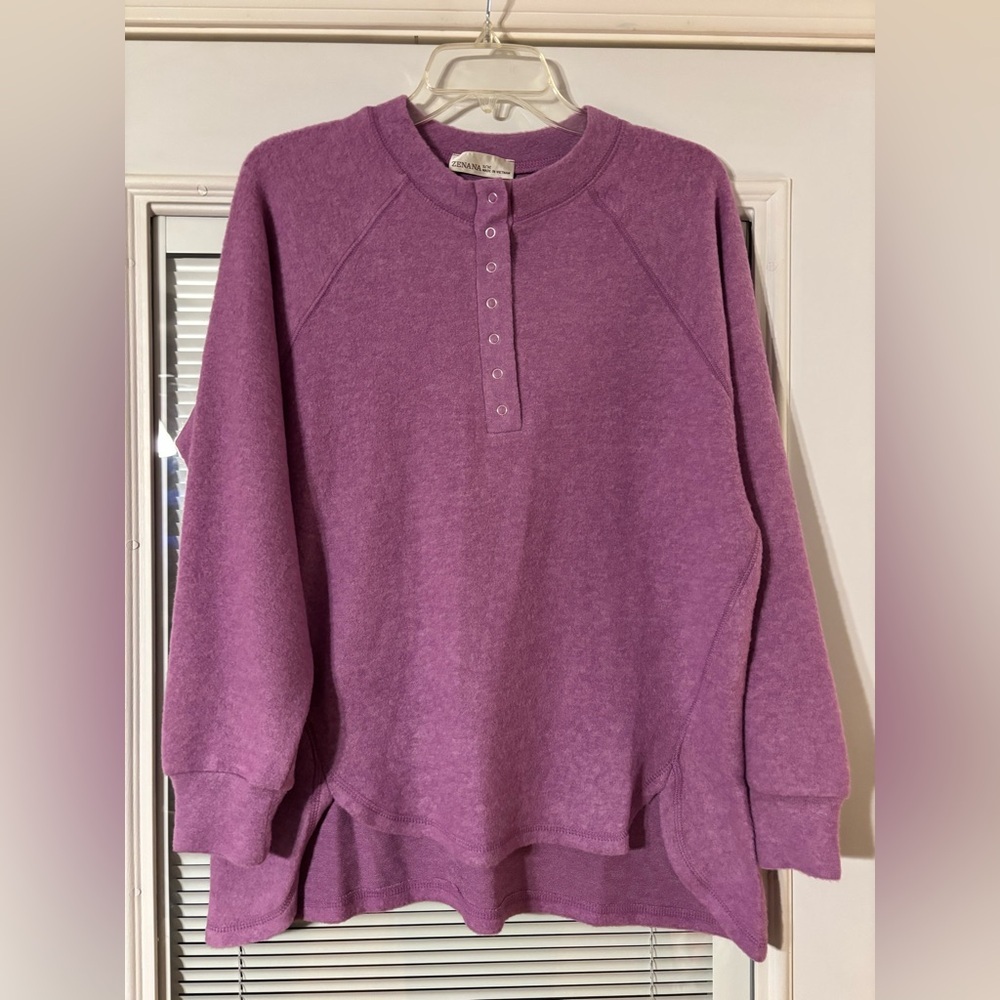 Zenana Outfitters Mauve Scoop Henley